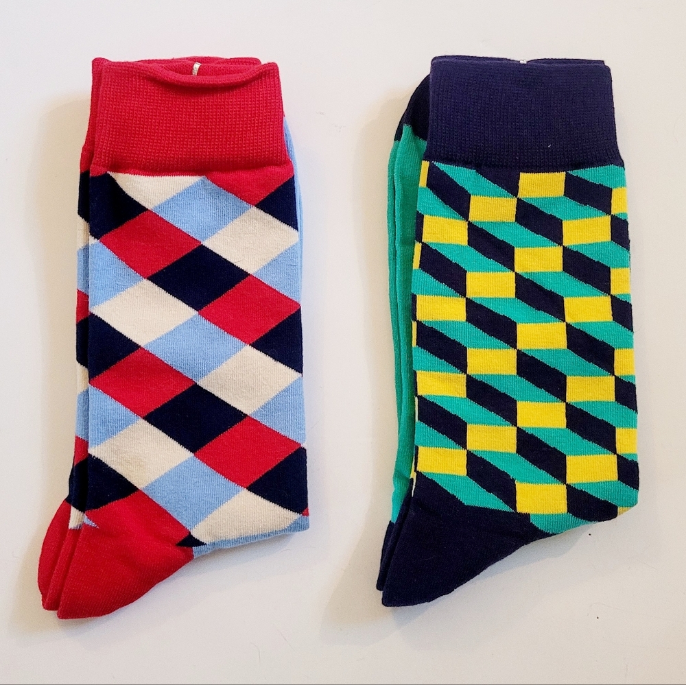 NEW Colorful Geometric Pattern Socks - Picture 5 of 6